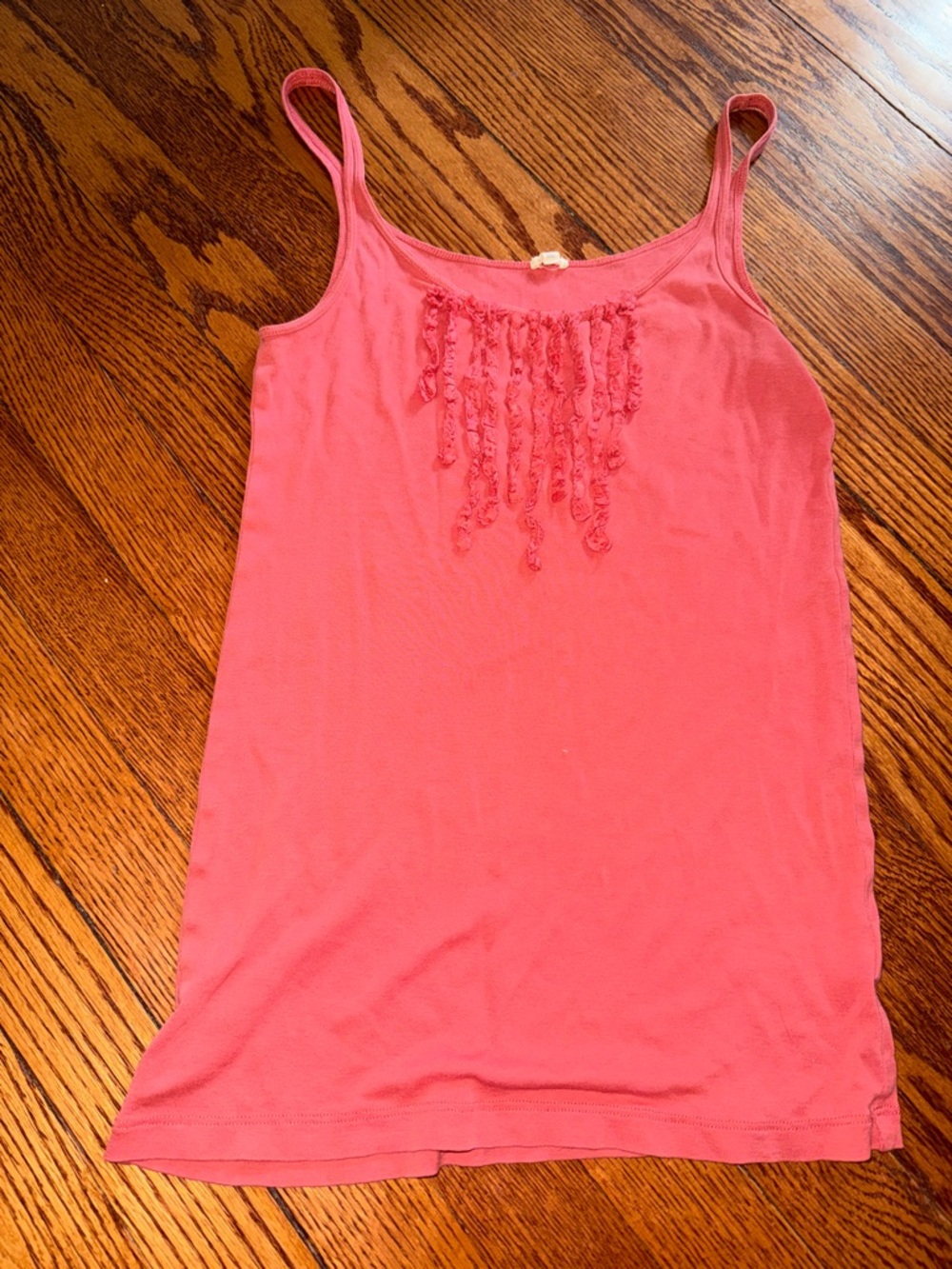 J. Crew Coral Ruffle-Trim Spaghetti Strap Camisole